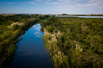 The water collection lagoon guarantees the water supply for the metropolis of Rio de Janeiro. The waters of the Guandy River arrives polluted at the largest water treatment plant in Latin America.