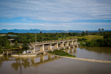 Fototapeta premium The water collection lagoon guarantees the water supply for the metropolis of Rio de Janeiro. The waters of the Guandy River arrives polluted at the largest water treatment plant in Latin America.