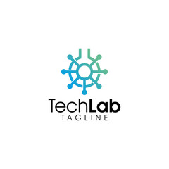 tech laboratory logo icon vector isolated