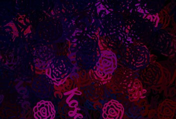 Dark Pink, Red vector texture with abstract forms.