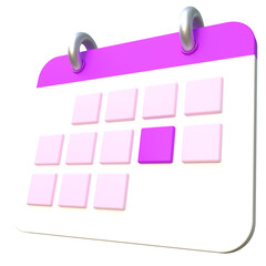Stylized 3D Calendar Illustration Side View