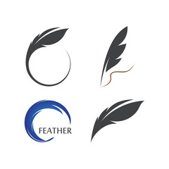 feather logo vector template