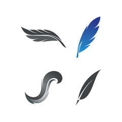 Fototapeta na wymiar feather logo vector template