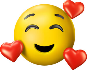 Emoji in love 3d illustration © Maker Mockup