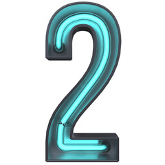 2 Number Neon 3D