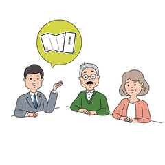 遺言書の作成を提案されるシニア夫婦