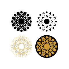 flower mandala set logo design