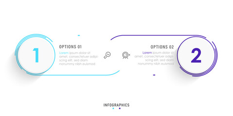 Vector Infographic label design template with icons and 2 options or steps. Can be used for process diagram, presentations, workflow layout, banner, flow chart, info graph.