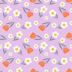 seamless pattern with flowers.