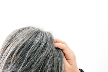 Obraz premium 白髪・グレイヘア・女性