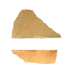 Collection of Recycled paper,crumpled paper,unfolded piece paper on white background