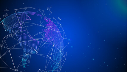 Global technology background with circuit diagram