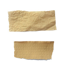 Collection of Recycled paper,crumpled paper,unfolded piece paper on white background