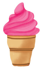 Naklejka premium ice cream watercolor illustration