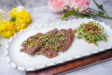 Korean cuisine delicious grilled ribs