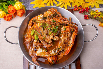 Delicious Korean Food Braised Blue Crab