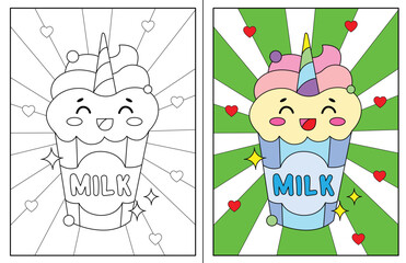 kawaii ice-cream coloring page