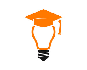 Graduation hat shape with bulb