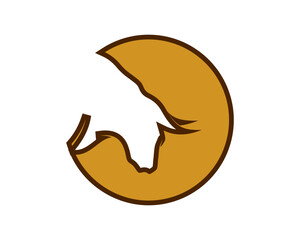 Circle with bull silhouette inside