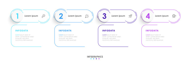 Vector Infographic label design template with icons and 4 options or steps. Can be used for process diagram, presentations, workflow layout, banner, flow chart, info graph.