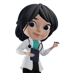 3D Beautiful Female Doctor - 529937584
