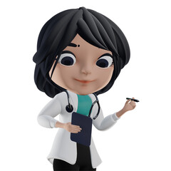 3D Beautiful Female Doctor - 529937595