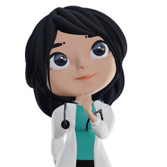 3D Beautiful Female Doctor - 529937702