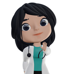 3D Beautiful Female Doctor - 529937709