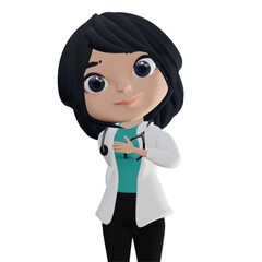 3D Beautiful Female Doctor - 529937734
