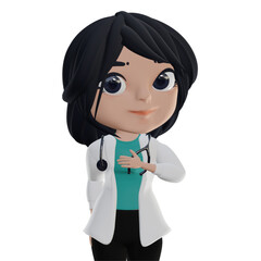 3D Beautiful Female Doctor - 529937744