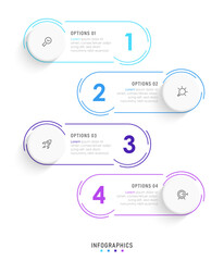 Vector Infographic label design template with icons and 4 options or steps. Can be used for process diagram, presentations, workflow layout, banner, flow chart, info graph.