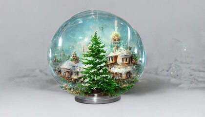 3D rendering of a Christmas tree at the celebration on Christmas day
