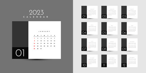 Modern calendar 2023 illustration template design