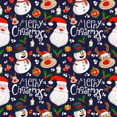 Christmas seamless pattern  winter celebration design