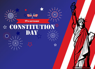 17th September Constitution Day Background Illustration