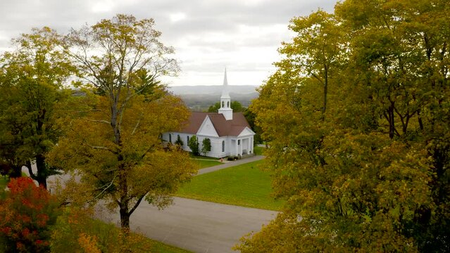 Small New England Church in the Fall