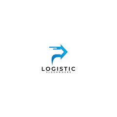 letter p logistic logo design vector template