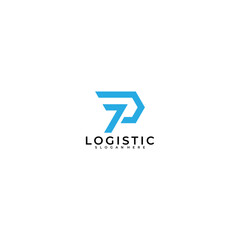 letter p logistic logo design vector template
