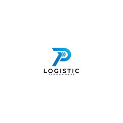 letter p logistic logo design vector template