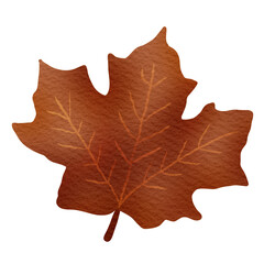 Obraz premium Maple leaf fall season watercolor illustration 