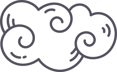 Oriental Style Cloud Doodle Element