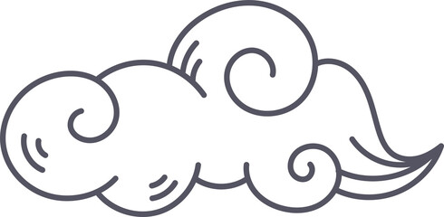 Oriental Style Cloud Doodle Element