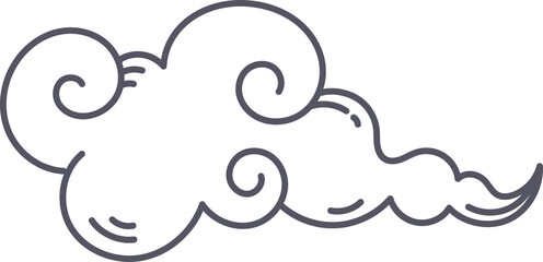 Oriental Style Cloud Doodle Element