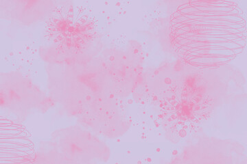 pink watercolor background with abstracts. illustration