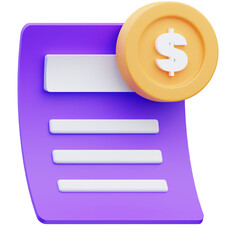 Business payment invoice 3d illustration rendering