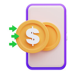 Business theme online money receipt ,3d illustration rendering