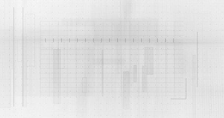 Image of statistics and financial data processing on white background