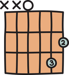 guitar chord doodle color icon