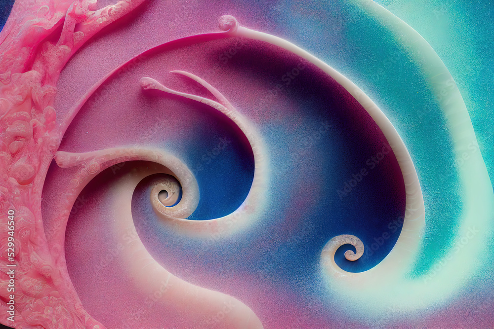 Wall mural abstract background with fantastic swirl. amazing particles spiral cyclone fractal patterns. festive