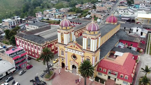 drone images cathedral Jesus Nazareno in Nariño Colombia